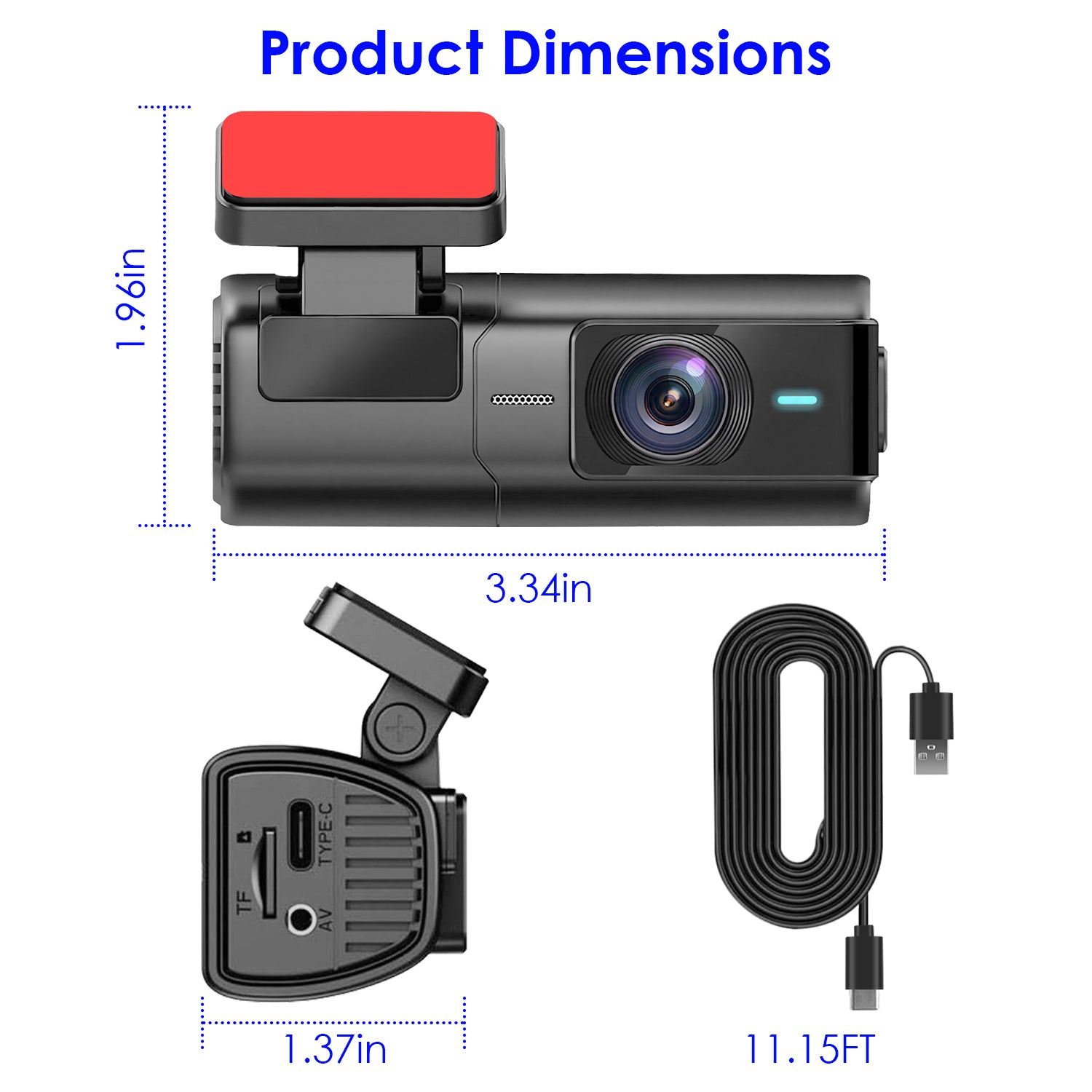 High quality 1Pc 2K HD Front Dash Cam For Car With IPS Screen Night Vision Loop Recording