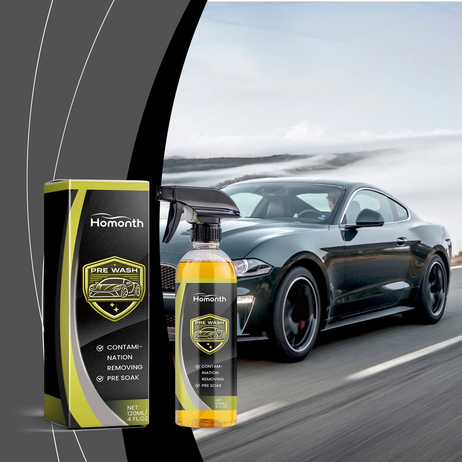 Homonth Automotive Detergent Wipe Free Car Wash Liquid Stain Removal Cleaning Protection Bright Daily Maintenance