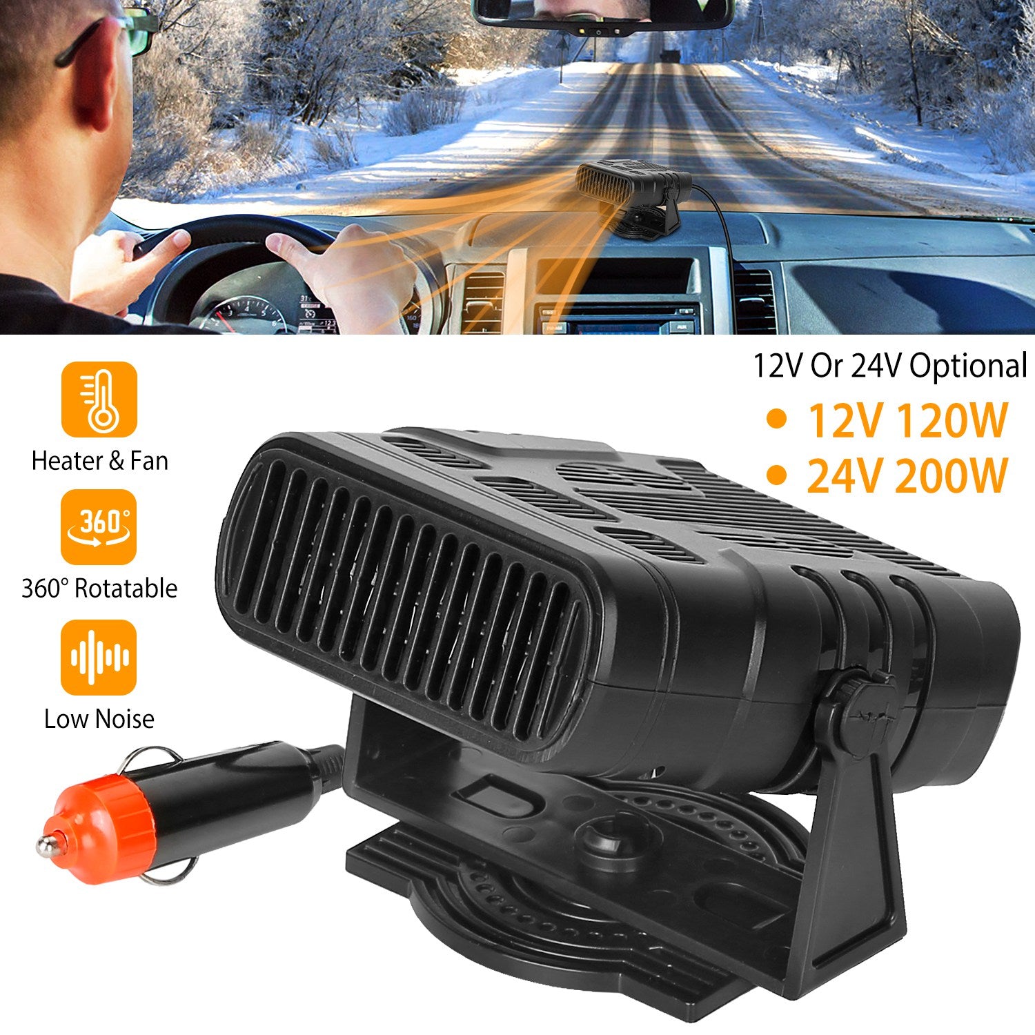 Portable Car Heater Heating Fan 2 In 1