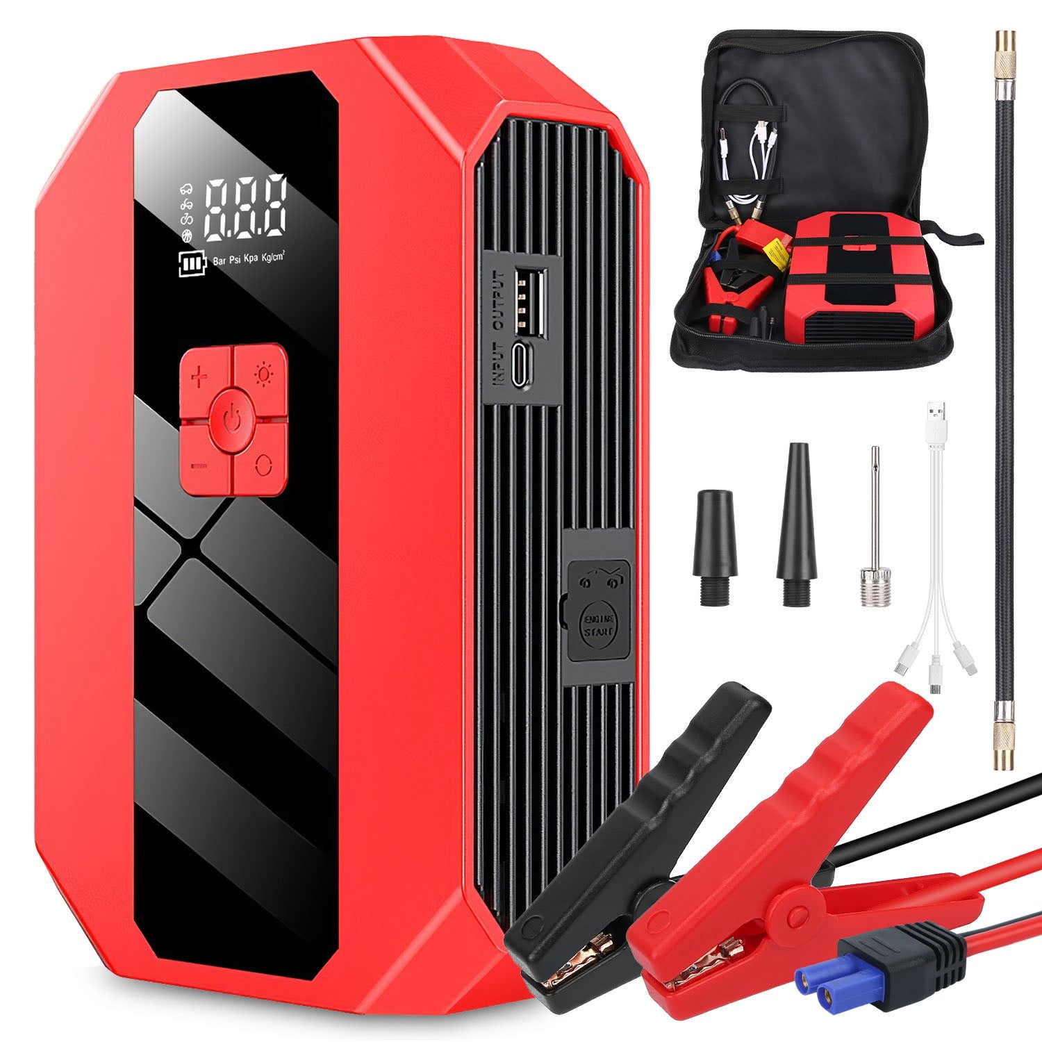 1Pc Portable Car Jump Starter, And more