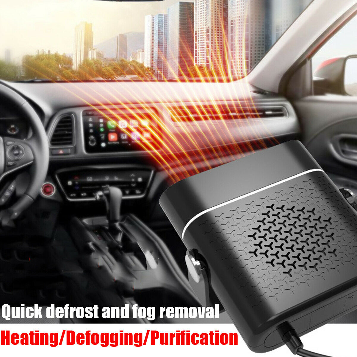 3 In 1 Car Heater Defogger Plug In Cigarette Lighter