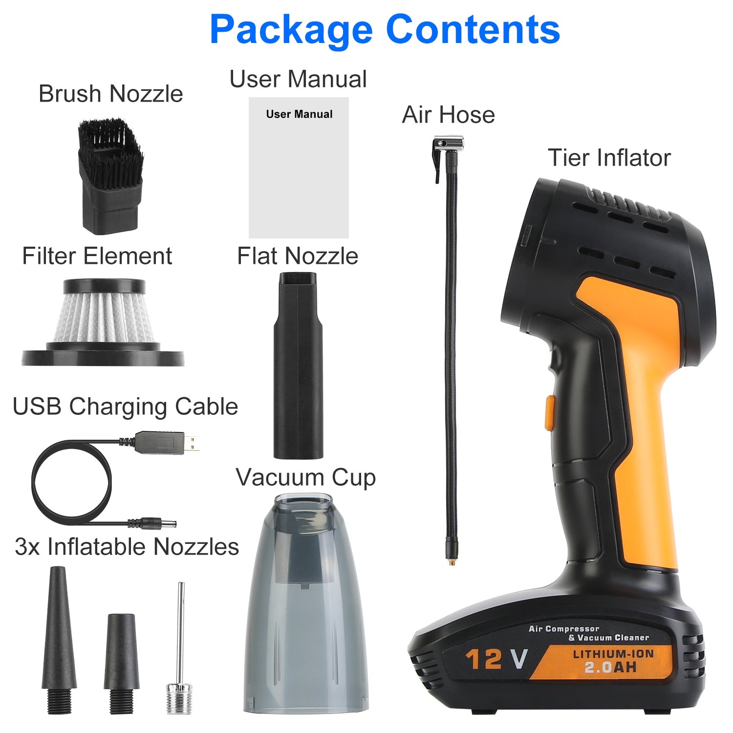 1Pc 4 In 1 Rechargeable Cordless Car Vacuum Cleaner, And more
