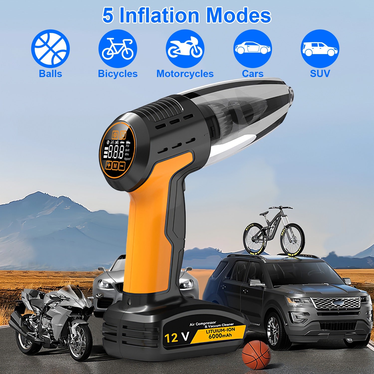1Pc 4 In 1 Rechargeable Cordless Car Vacuum Cleaner, And more