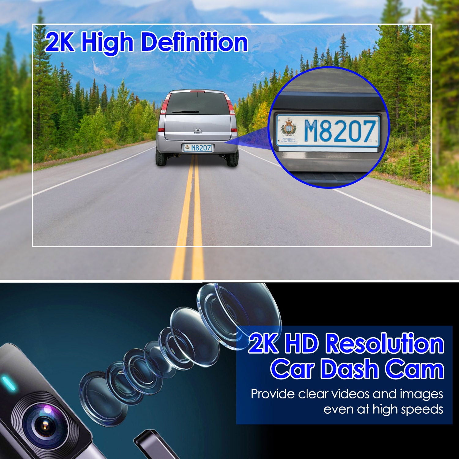 High quality 1Pc 2K HD Front Dash Cam For Car With IPS Screen Night Vision Loop Recording