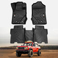 Car Floor Mats For 2021-2023 Ford Bronco 3D TPE All-Weather Full Set Interior